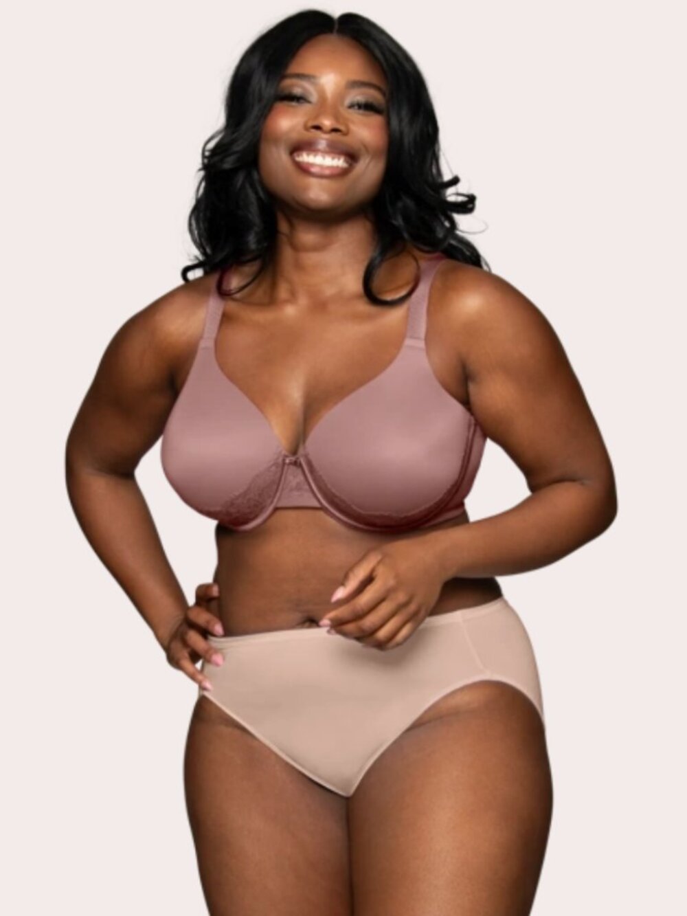 Vanity Fair Beauty Back Full Figure Underwire Smoothing Bra with Lace Soft Viole